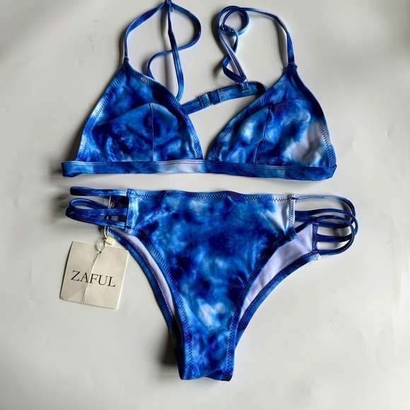 Zaful Other - NWT Zaful Ocean Blue Strappy Bikini Size L